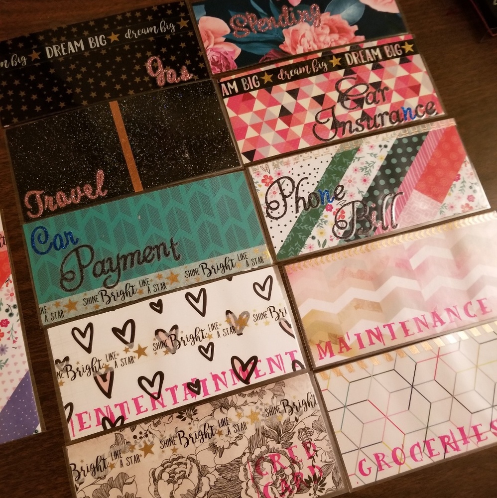 12 Laminated Cash Envelopes ♡